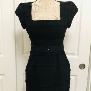 Nanette Lepore Black Fringe Textured Dress